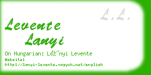 levente lanyi business card